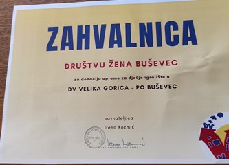 Društvo žena Buševec doniralo mališanima u dječjem vrtiću set za igru u parku