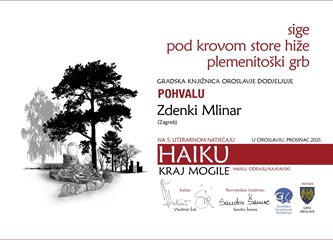 Zdenki Mlinar 1. mjesto na međunarodnom haiku natječaju, treći put i među TOP 100 najkreativnijih autora u Europi