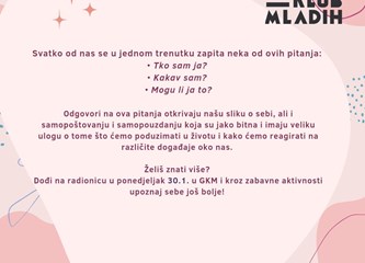 Spoznaj samoga sebe: Gorički klub mladih započinje novi ciklus besplatnih radionica!