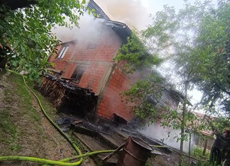 Vatrogasci Pokupskog i JVP-a gasili požar kuće u Hotnji