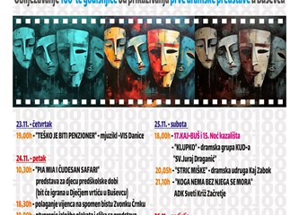 Stoljeće kazališne umjetnosti u Buševcu: Svečana proslava uz predstave, izložbu, radionice